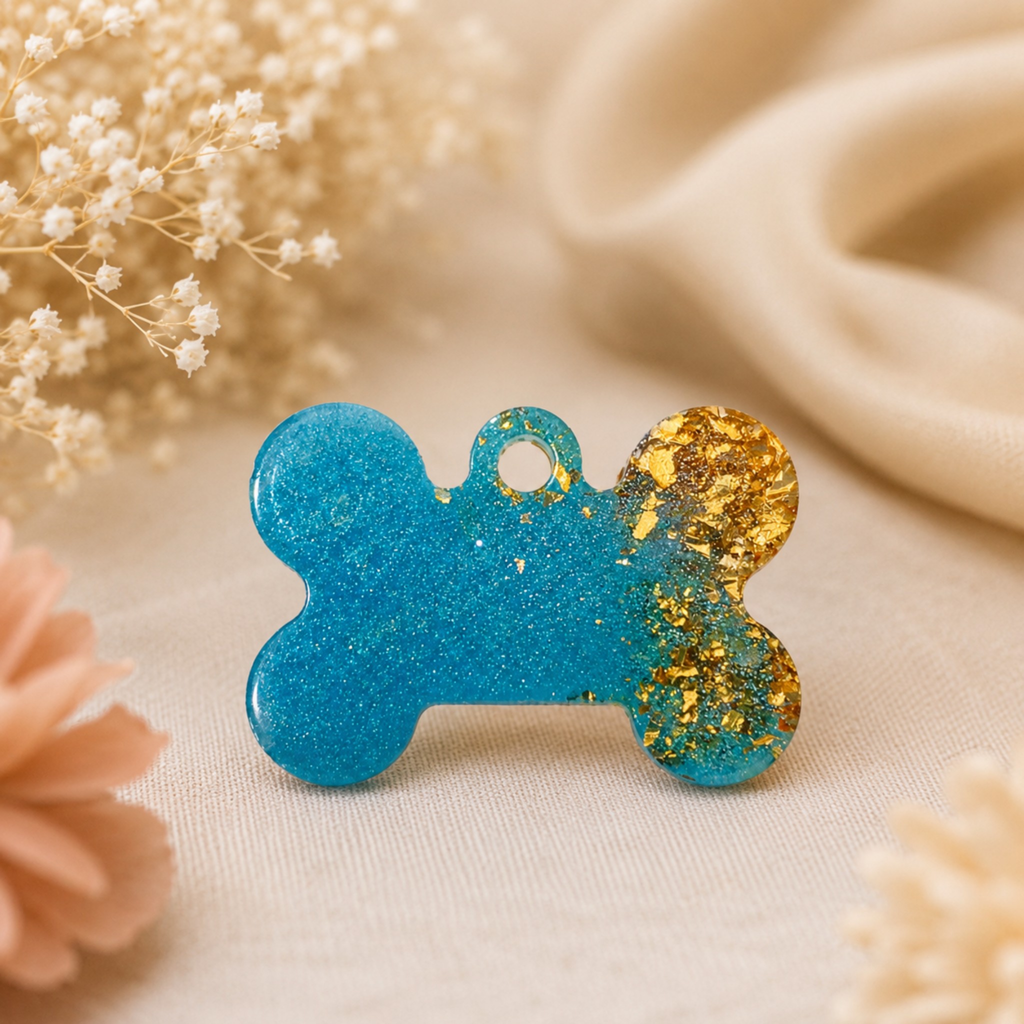 Medagliette Personalizzabili in Resina Glitter per Animali